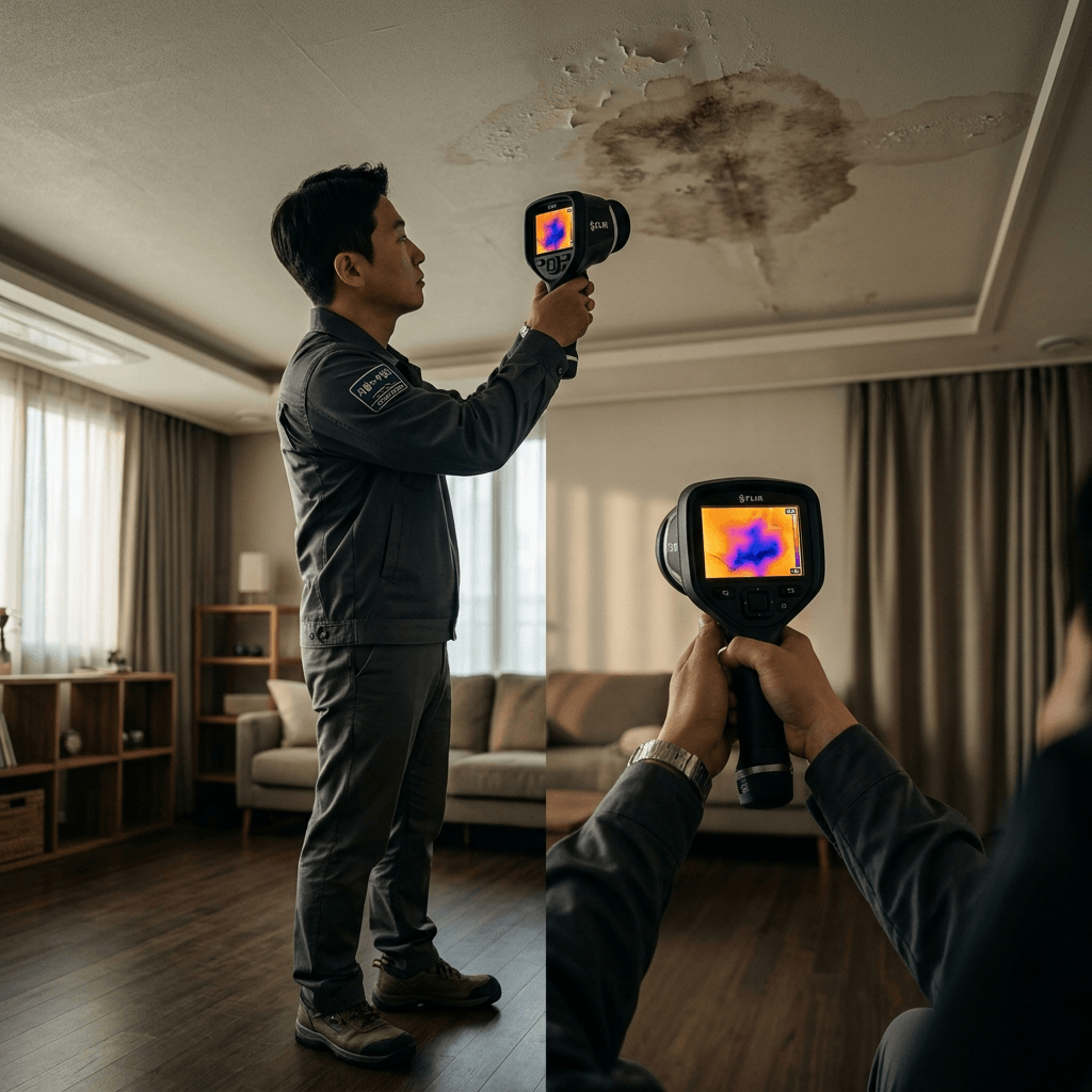부천 천장누수 진단 및 시공 현장